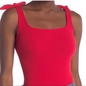 Elodie Red Tie Bodysuit